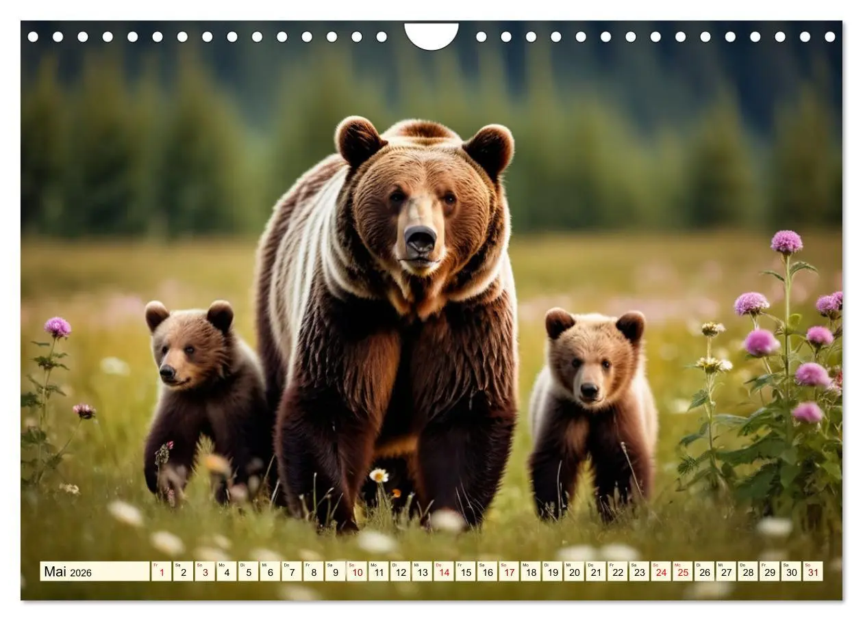 Bild: 9783457320976 | Große und kleine Bären (Wandkalender 2026 DIN A4 quer), CALVENDO...
