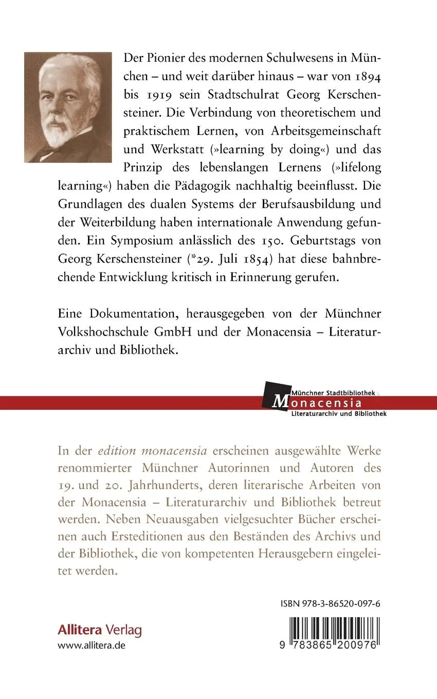 Rückseite: 9783865200976 | München machte Schule | Georg Kerschensteiner zum 150. Geburtstag