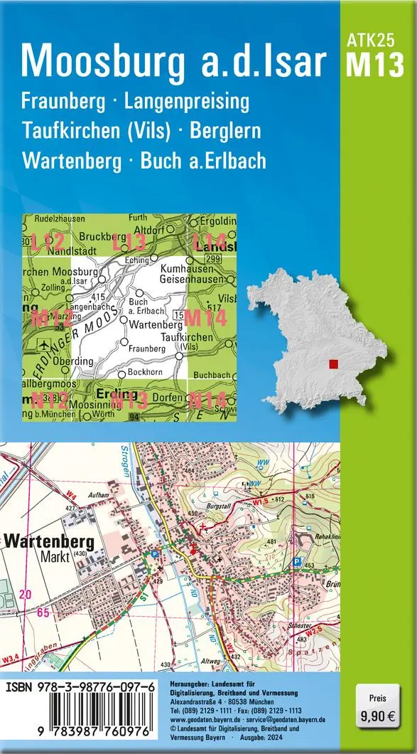 Rückseite: 9783987760976 | ATK25-M13 Moosburg a.d.Isar (Amtliche Topographische Karte 1:25000)