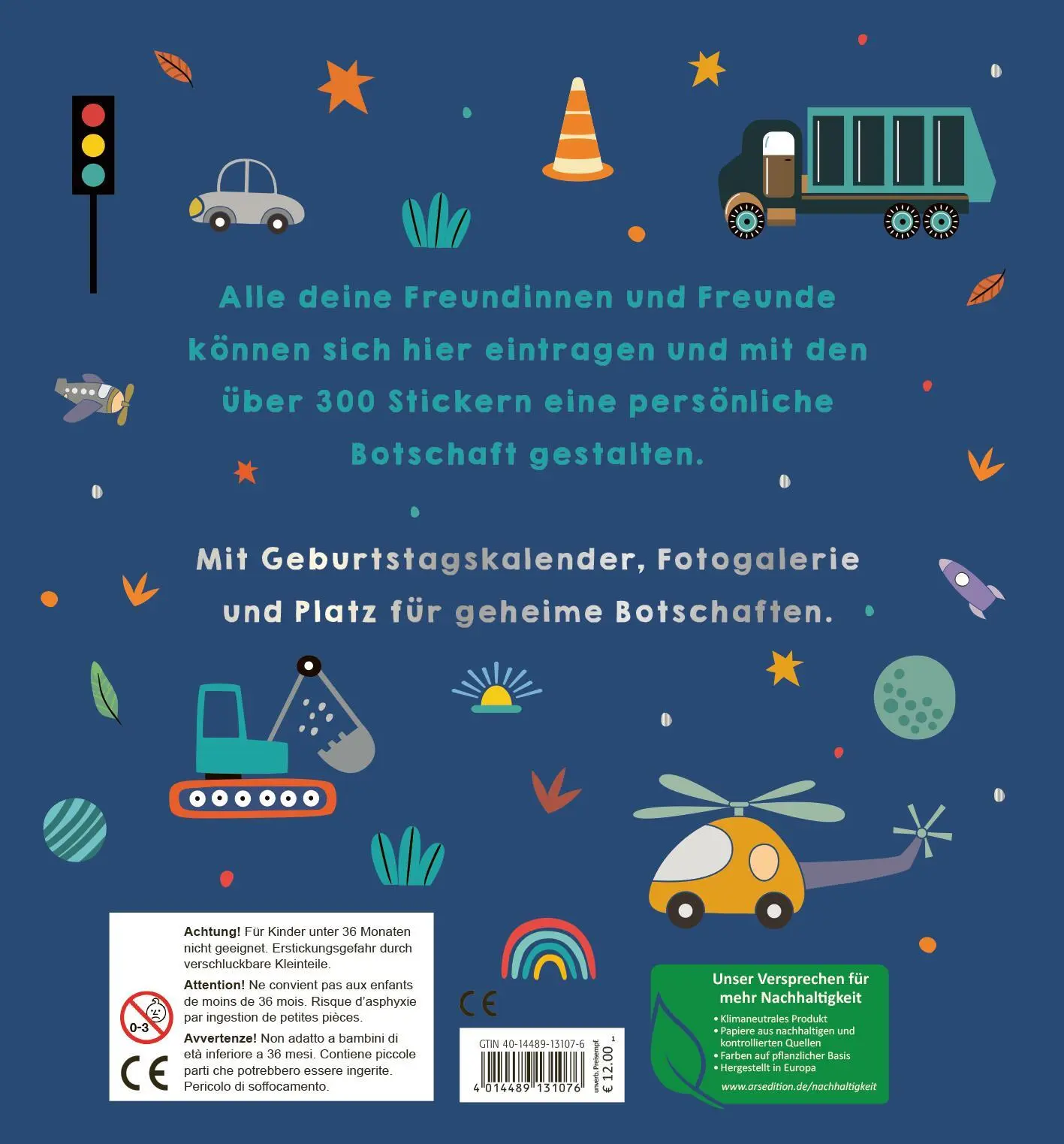 Rückseite: 4014489131076 | Alle meine Freunde - Fahrzeuge Mit über 300 Stickern | Buch | 64 S.