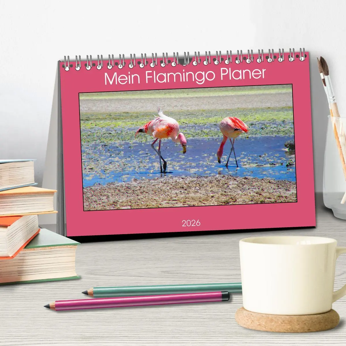 Bild: 9783457451076 | Mein Flamingo Planer (Tischkalender 2026 DIN A5 quer), CALVENDO...