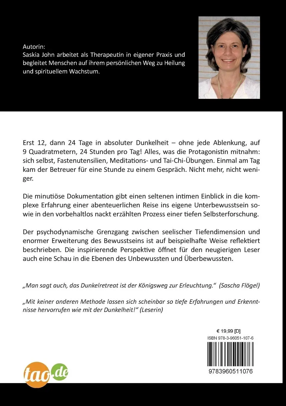 Rückseite: 9783960511076 | Grenzerfahrung Dunkelretreat | In den Tiefen meiner Seele | John