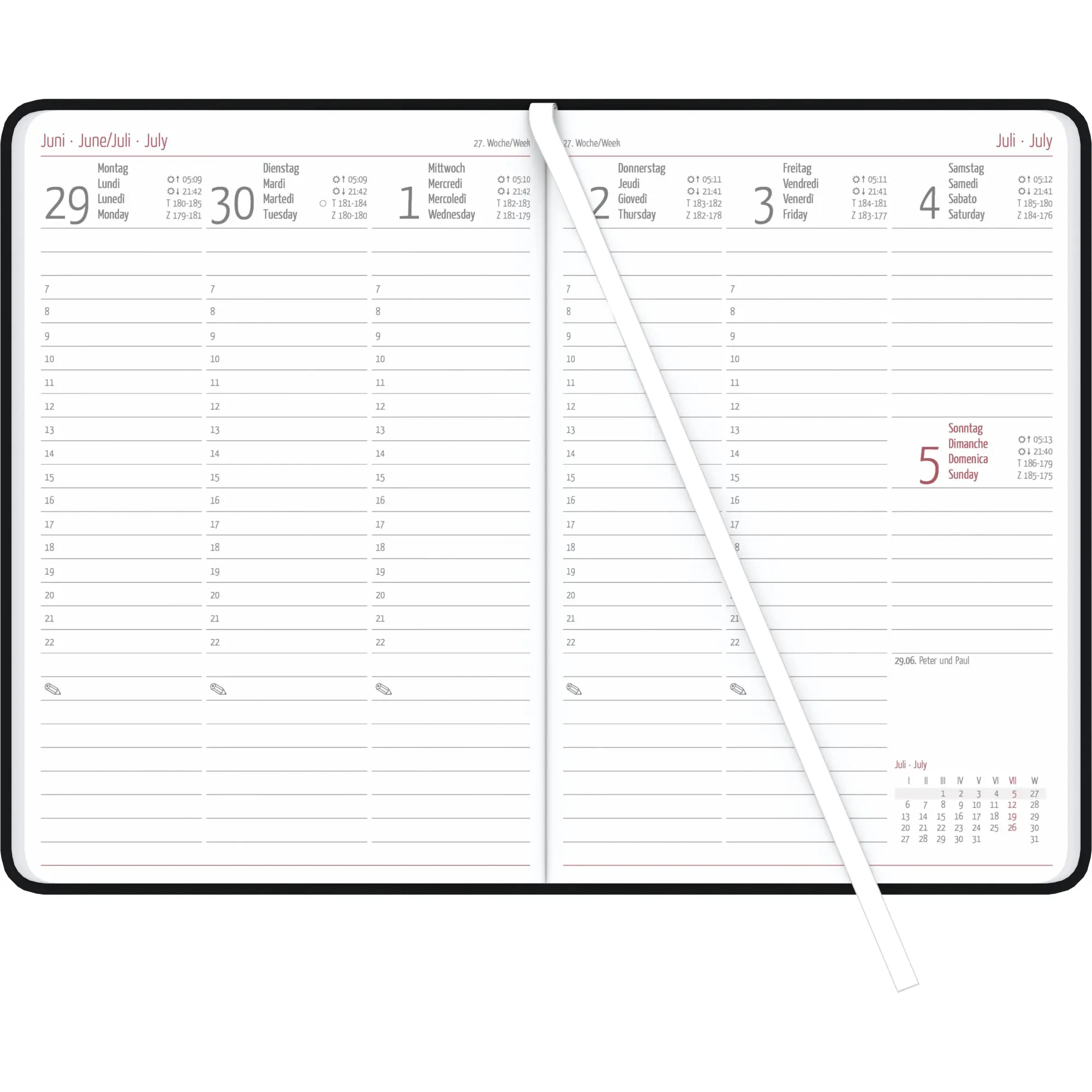 Bild: 4069095001176 | Wochenplaner Tucson schwarz 2026 - Büro-Kalender A5 - Cheftimer -...