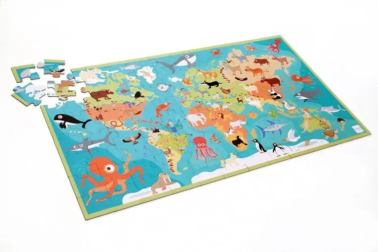 Bild: 5414561811176 | Weltkarte mit Tieren (Kinderpuzzle) | Spiel | In Spielebox | 276181117