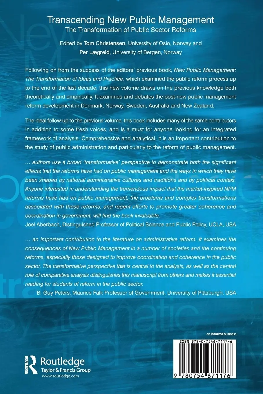 Rückseite: 9780754671176 | Transcending New Public Management | Per Laegreid | Taschenbuch | 2007
