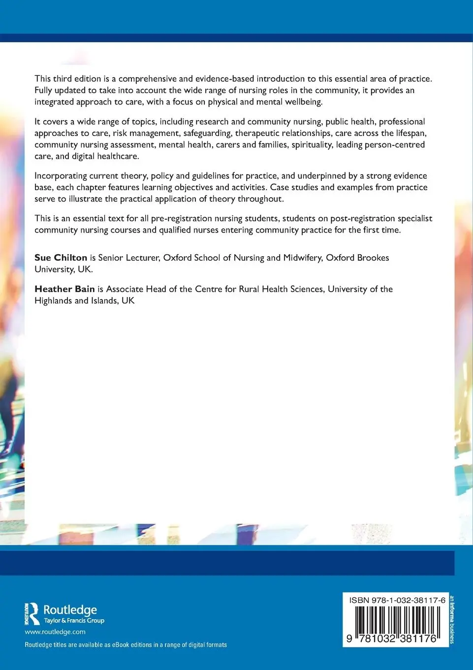Rückseite: 9781032381176 | A Textbook of Community Nursing | Sue Chilton (u. a.) | Taschenbuch