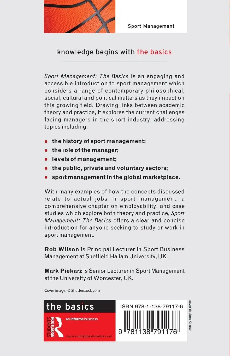 Rückseite: 9781138791176 | Sport Management | The Basics | Rob Wilson (u. a.) | Taschenbuch