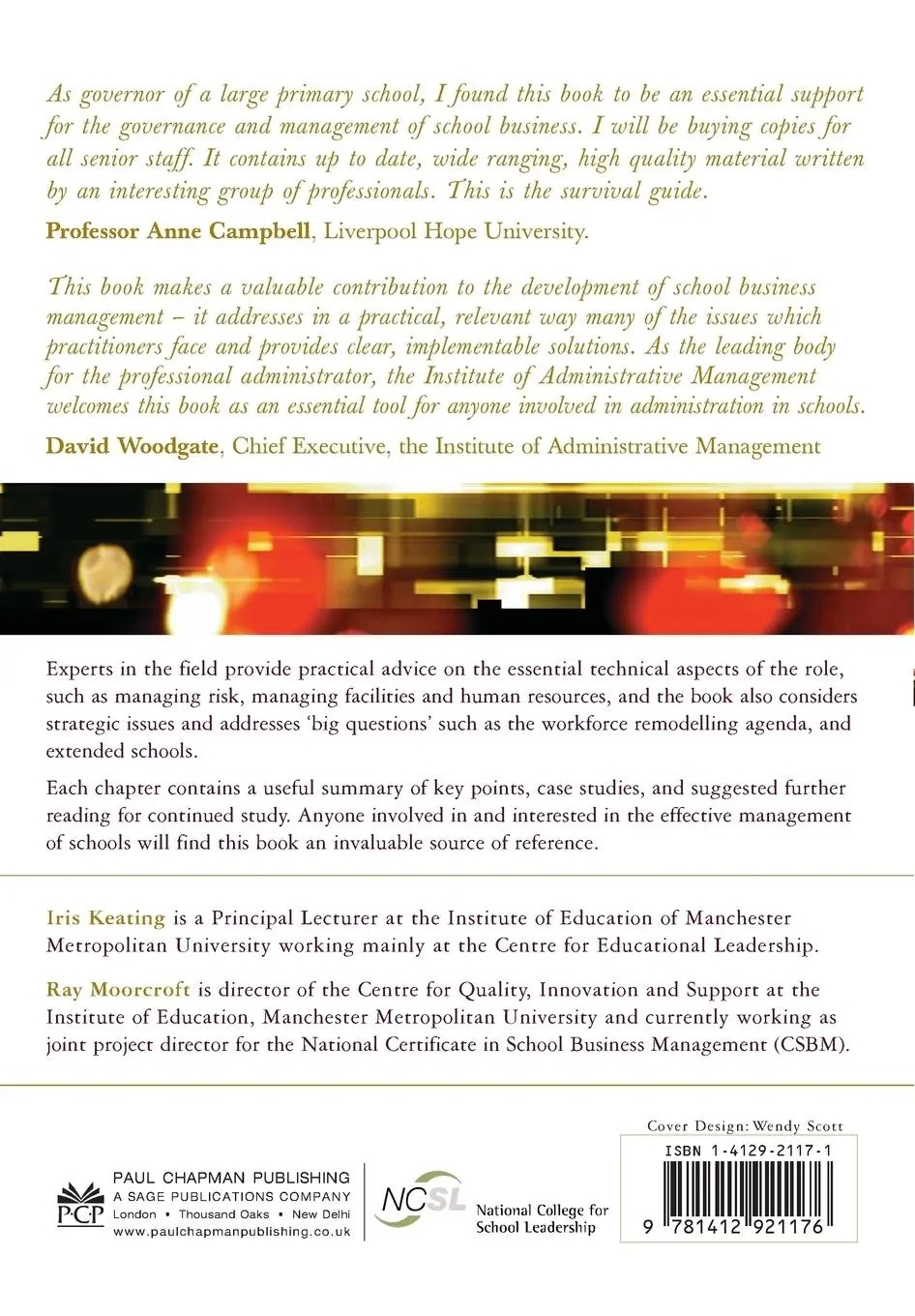 Rückseite: 9781412921176 | Managing the Business of Schools | Iris Keating (u. a.) | Taschenbuch