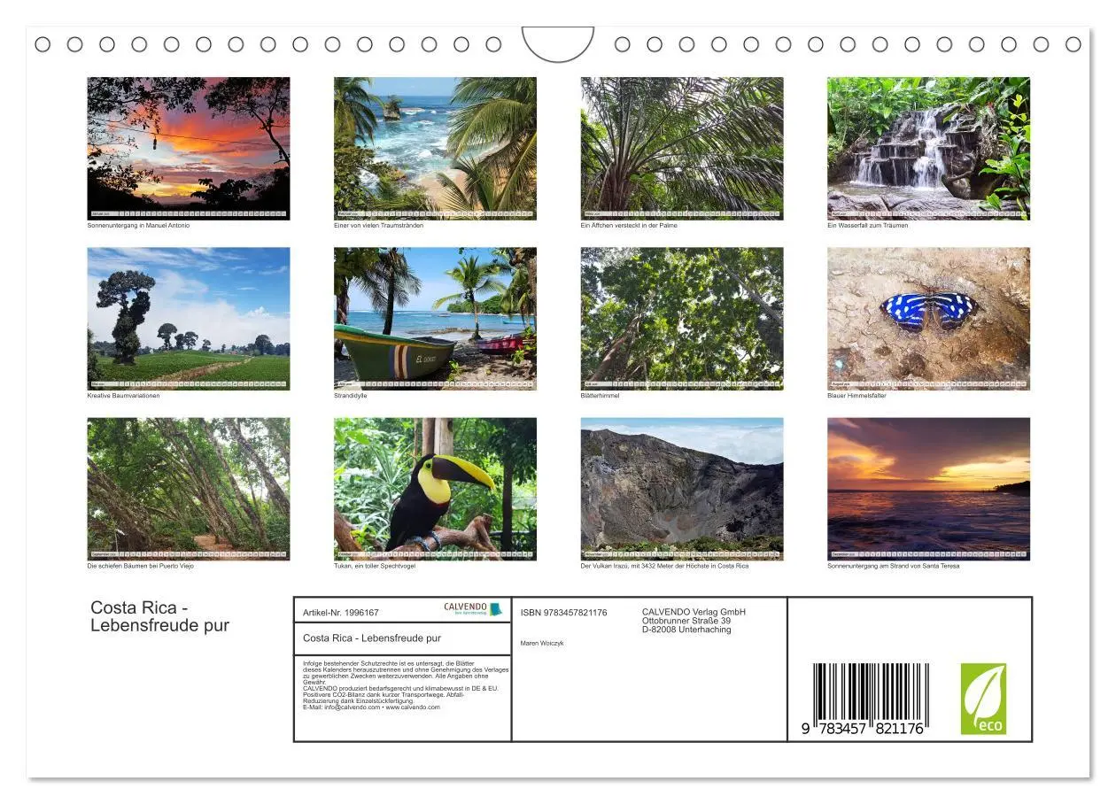 Bild: 9783457821176 | Costa Rica - Lebensfreude pur (Wandkalender 2026 DIN A4 quer),...
