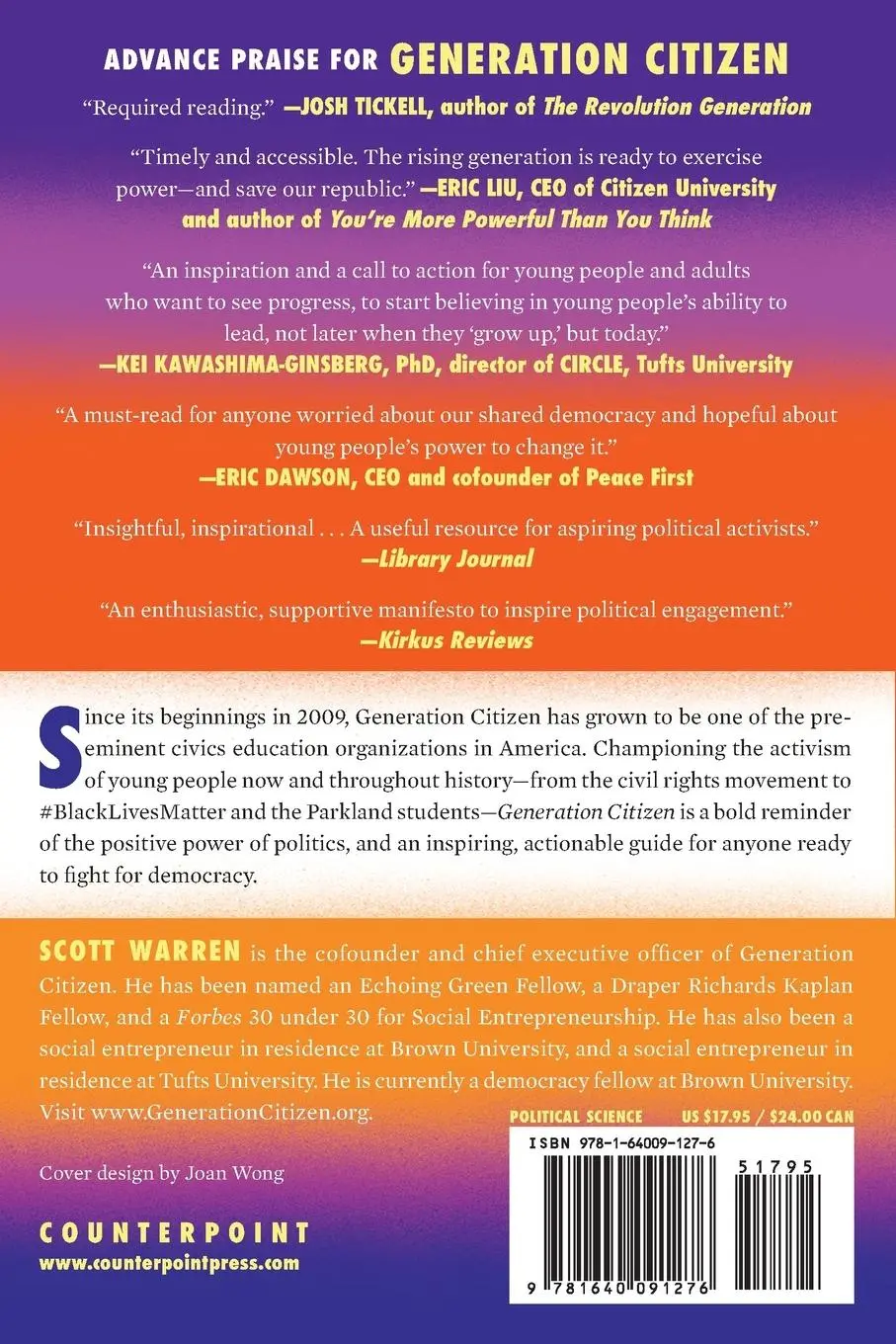 Rückseite: 9781640091276 | Generation Citizen | The Power of Youth in Our Politics | Scott Warren