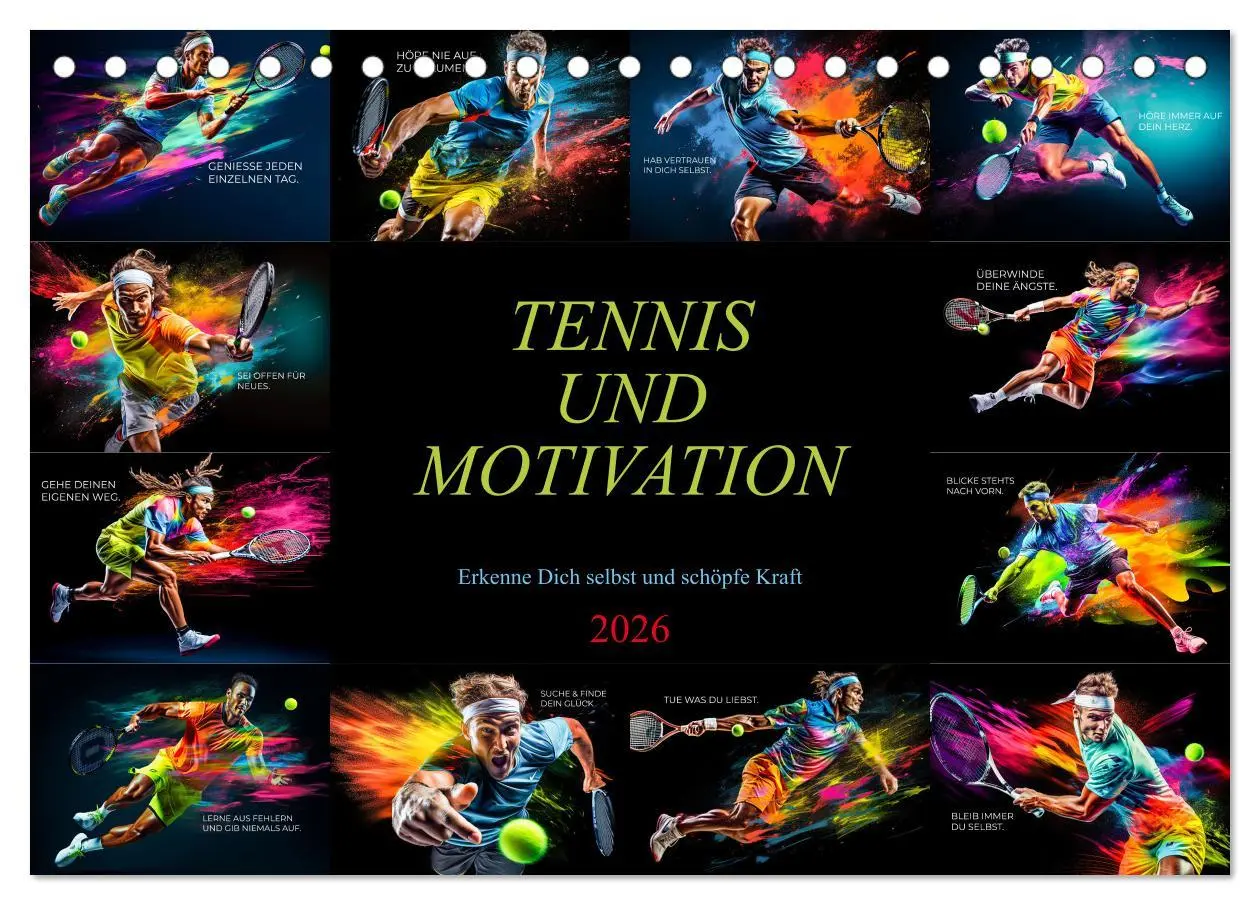 Cover: 9783457501276 | Tennis und Motivation (Tischkalender 2026 DIN A5 quer), CALVENDO...