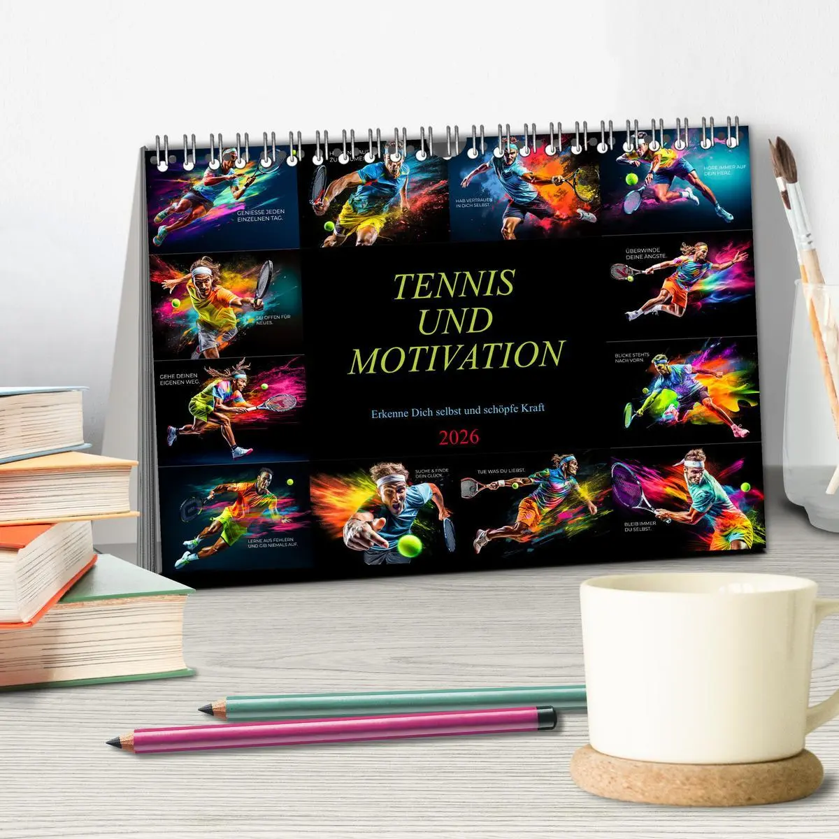 Bild: 9783457501276 | Tennis und Motivation (Tischkalender 2026 DIN A5 quer), CALVENDO...