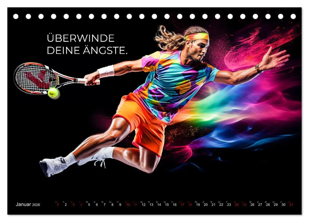Bild: 9783457501276 | Tennis und Motivation (Tischkalender 2026 DIN A5 quer), CALVENDO...