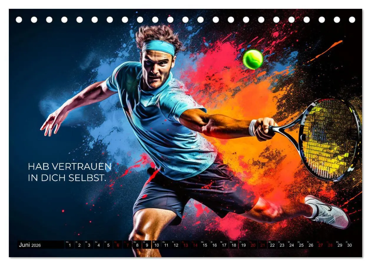 Bild: 9783457501276 | Tennis und Motivation (Tischkalender 2026 DIN A5 quer), CALVENDO...