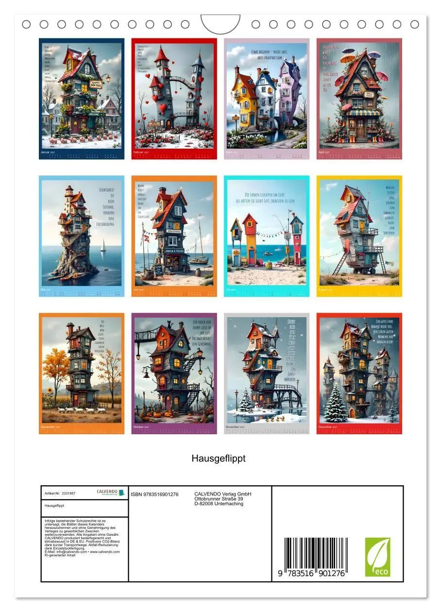 Bild: 9783516901276 | Hausgeflippt (Wandkalender 2027 DIN A4 hoch), CALVENDO Monatskalender