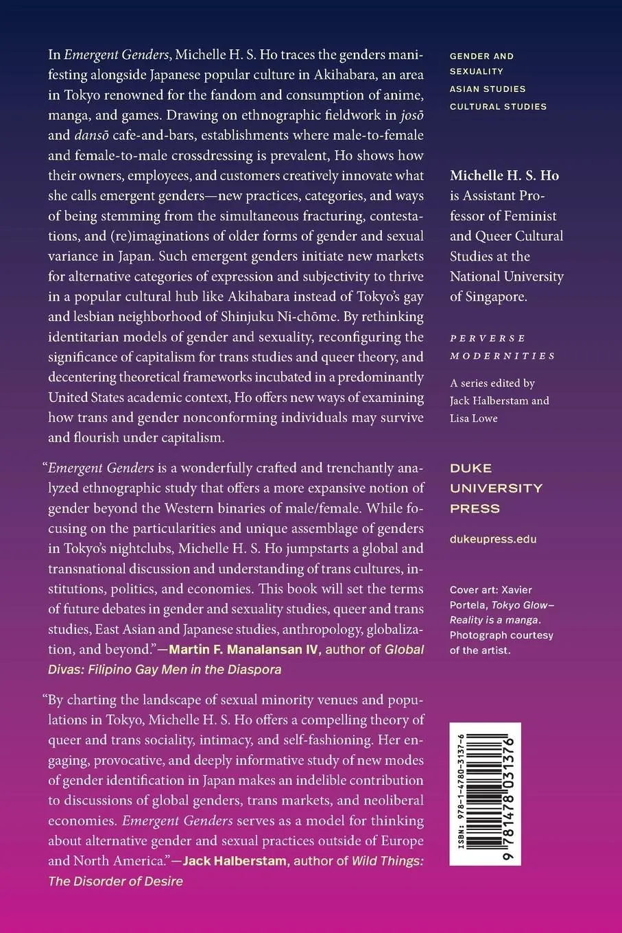 Rückseite: 9781478031376 | Emergent Genders | Living Otherwise in Tokyo's Pink Economies | Ho