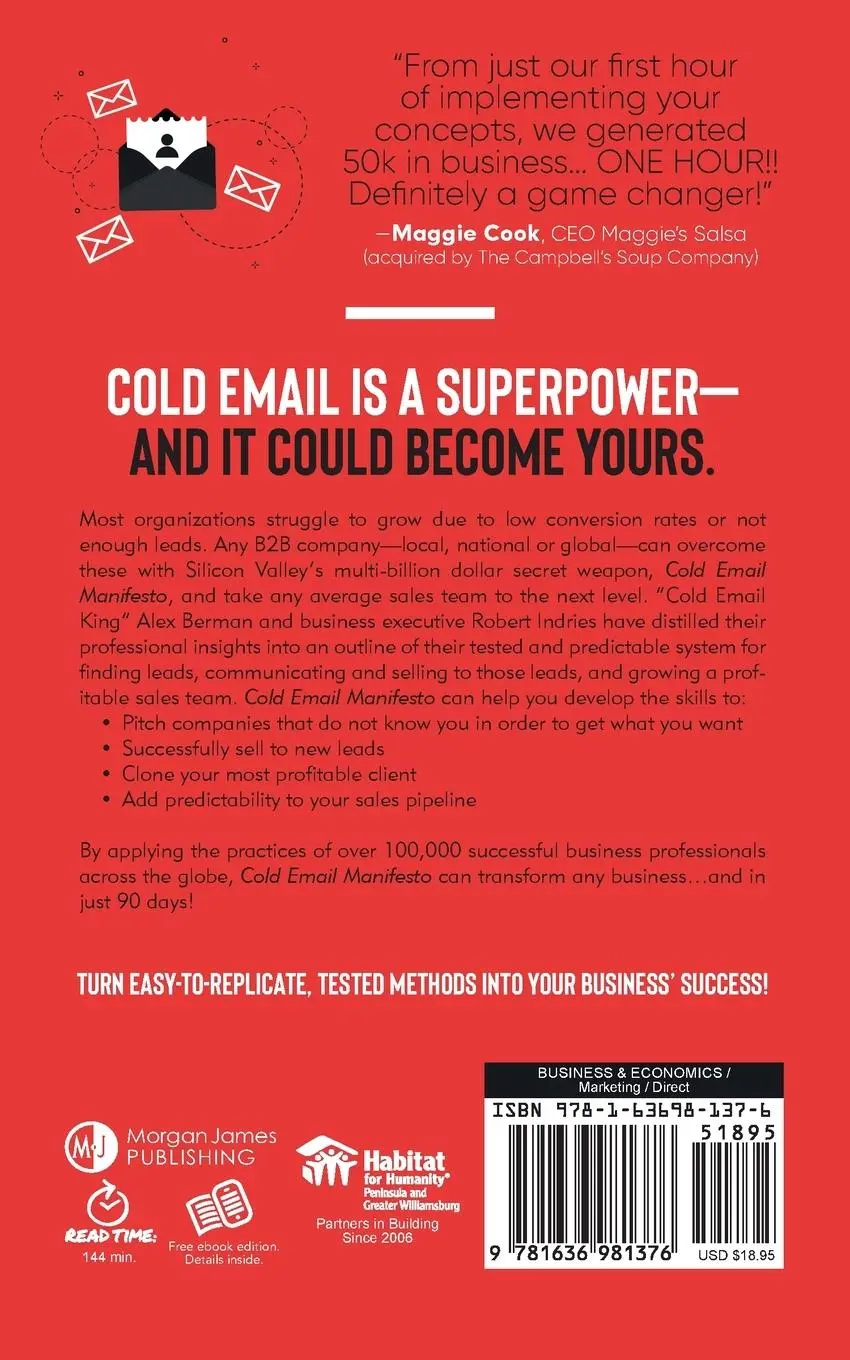 Rückseite: 9781636981376 | Cold Email Manifesto | Robert Indries (u. a.) | Taschenbuch | Englisch