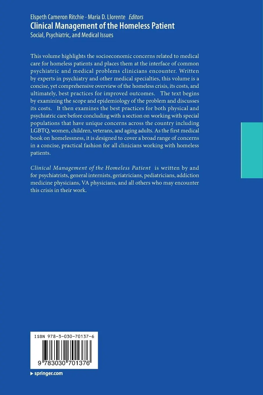 Rückseite: 9783030701376 | Clinical Management of the Homeless Patient | Ritchie (u. a.) | Buch