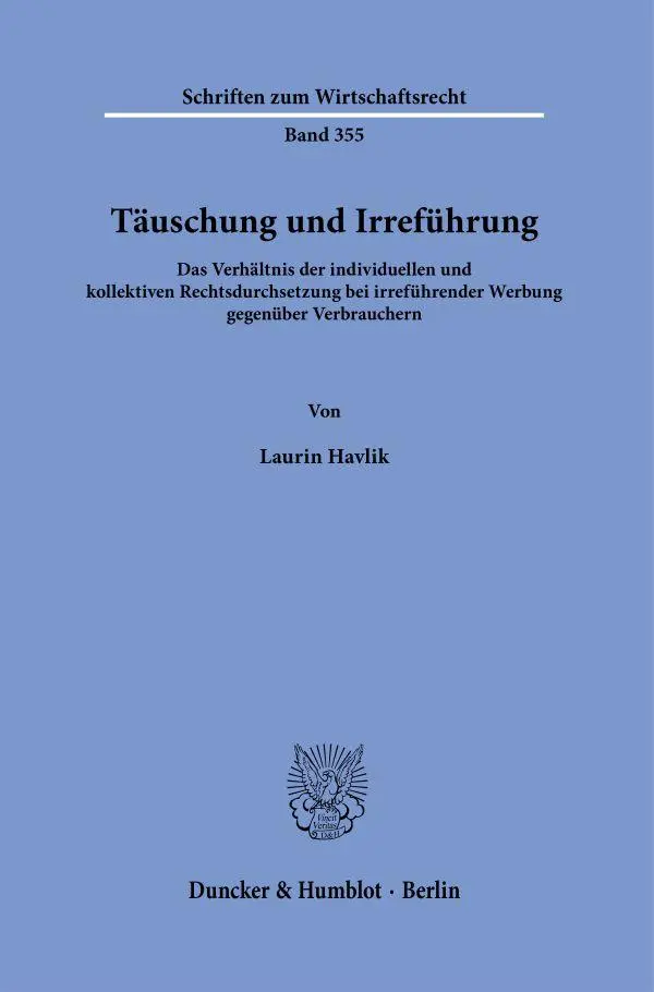 Cover: 9783428191376 | Täuschung und Irreführung | Laurin Havlik | Buch | 491 S. | Deutsch