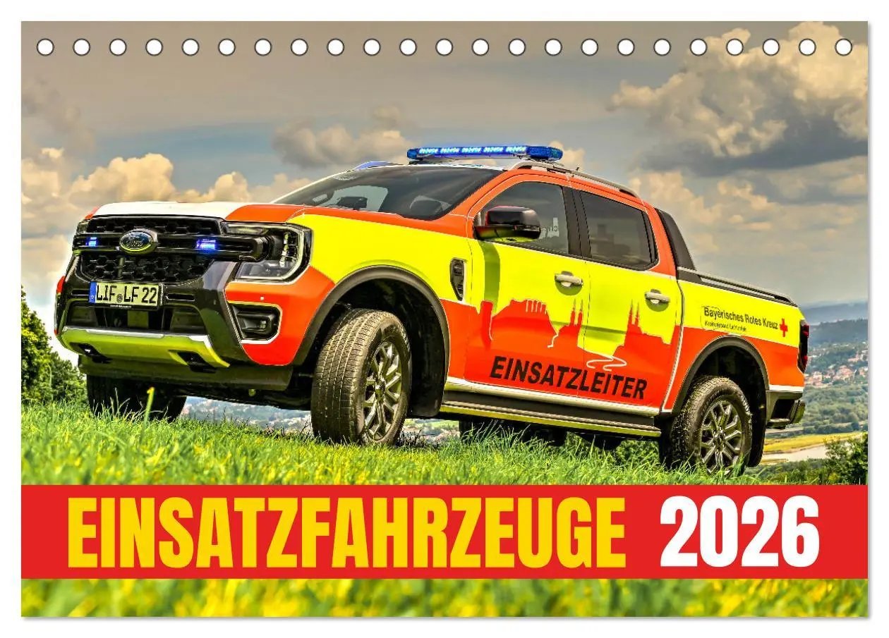 Cover: 9783457801376 | Einsatzfahrzeuge 112 (Tischkalender 2026 DIN A5 quer), CALVENDO...