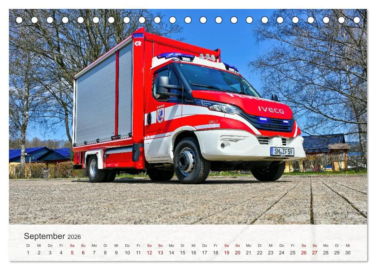 Bild: 9783457801376 | Einsatzfahrzeuge 112 (Tischkalender 2026 DIN A5 quer), CALVENDO...