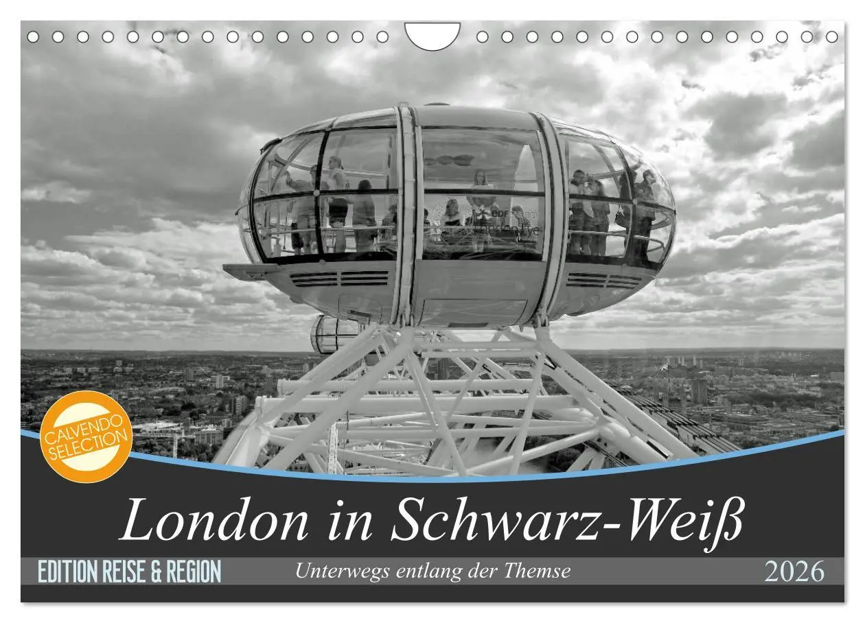 Cover: 9783516131376 | London in Schwarz-Weiß (Wandkalender 2026 DIN A4 quer), CALVENDO...
