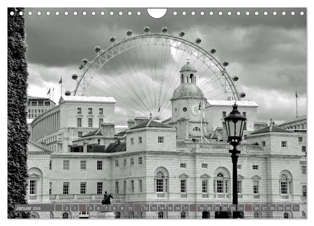 Bild: 9783516131376 | London in Schwarz-Weiß (Wandkalender 2026 DIN A4 quer), CALVENDO...