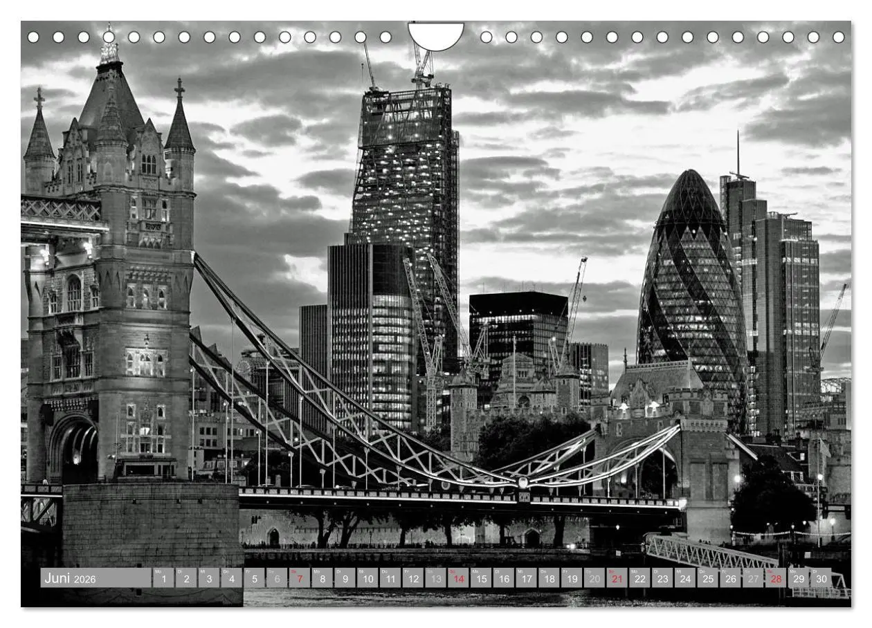 Bild: 9783516131376 | London in Schwarz-Weiß (Wandkalender 2026 DIN A4 quer), CALVENDO...