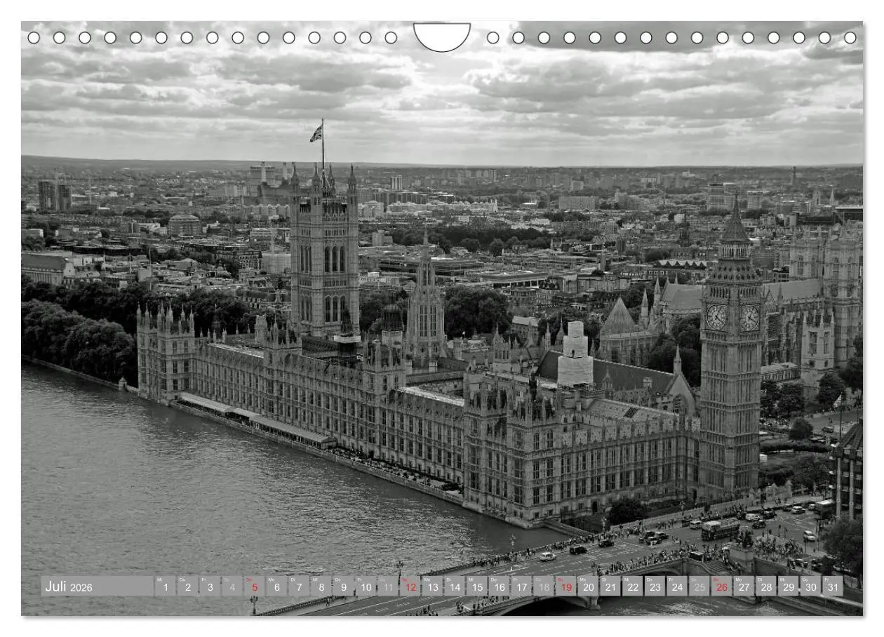 Bild: 9783516131376 | London in Schwarz-Weiß (Wandkalender 2026 DIN A4 quer), CALVENDO...