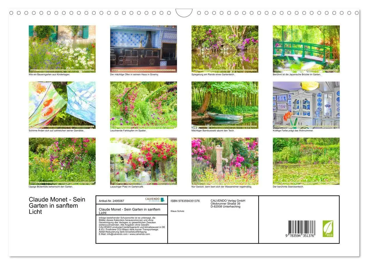 Bild: 9783594351376 | Claude Monet - Sein Garten in sanftem Licht (Wandkalender 2027 DIN...