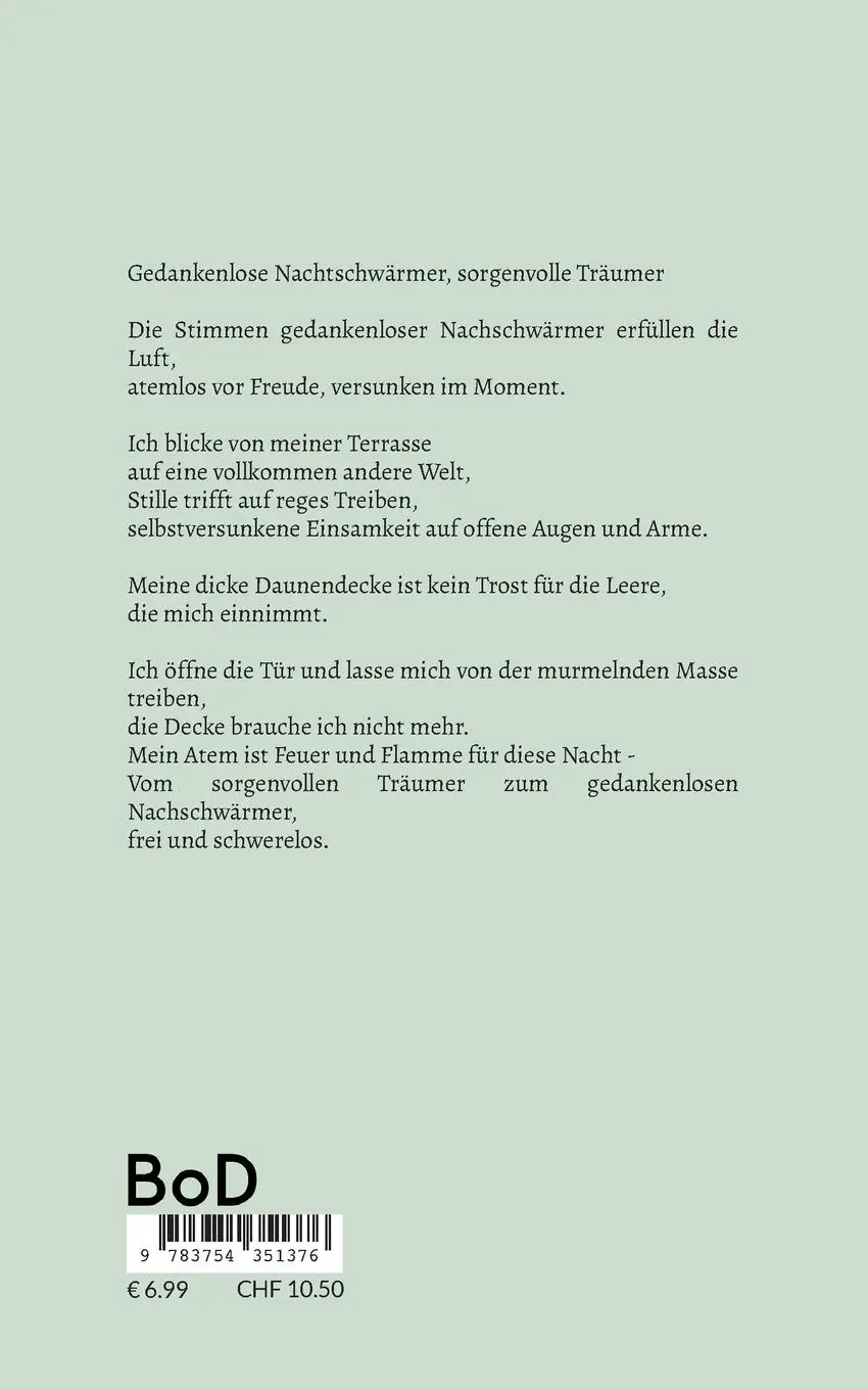 Rückseite: 9783754351376 | Gedankenlose Nachtschwärmer, sorgenvolle Träumer | Moebis | Buch