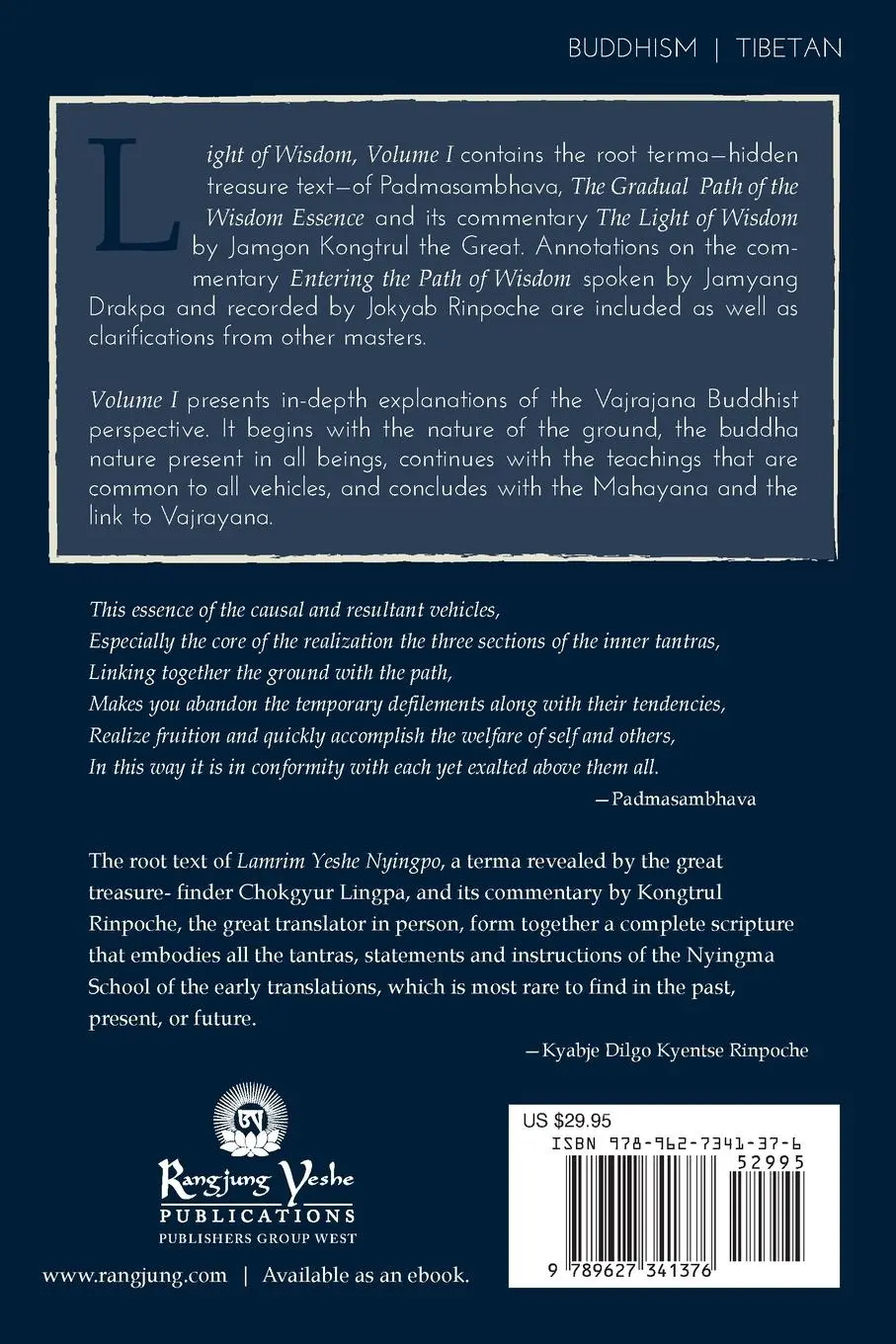 Rückseite: 9789627341376 | Light of Wisdom, Volume I | Padmasambhava | Taschenbuch | Englisch