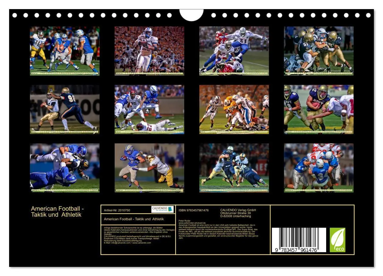 Bild: 9783457961476 | American Football - Taktik und Athletik (Wandkalender 2026 DIN A4...