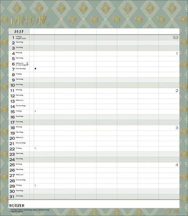 Bild: 9783819301476 | Multiplaner - Time for glamour 2027 | Verlag Korsch | Kalender | 14 S.