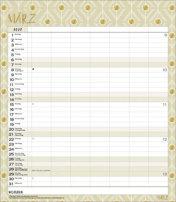 Bild: 9783819301476 | Multiplaner - Time for glamour 2027 | Verlag Korsch | Kalender | 14 S.