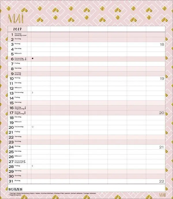 Bild: 9783819301476 | Multiplaner - Time for glamour 2027 | Verlag Korsch | Kalender | 14 S.