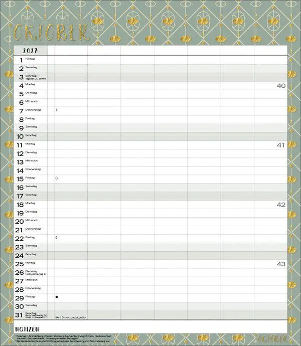 Bild: 9783819301476 | Multiplaner - Time for glamour 2027 | Verlag Korsch | Kalender | 14 S.