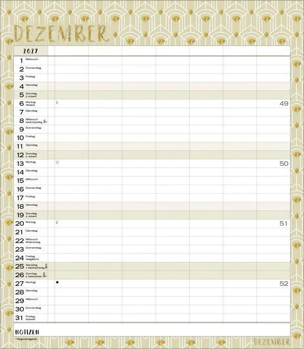 Bild: 9783819301476 | Multiplaner - Time for glamour 2027 | Verlag Korsch | Kalender | 14 S.