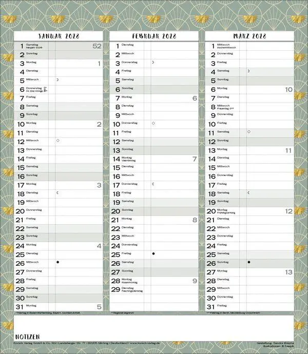 Bild: 9783819301476 | Multiplaner - Time for glamour 2027 | Verlag Korsch | Kalender | 14 S.