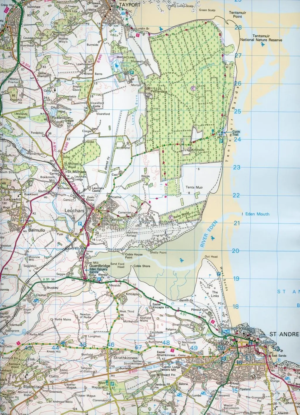 Bild: 9780319261576 | St Andrews, Kirkcaldy &amp; Glenrothes | Ordnance Survey | (Land-)Karte