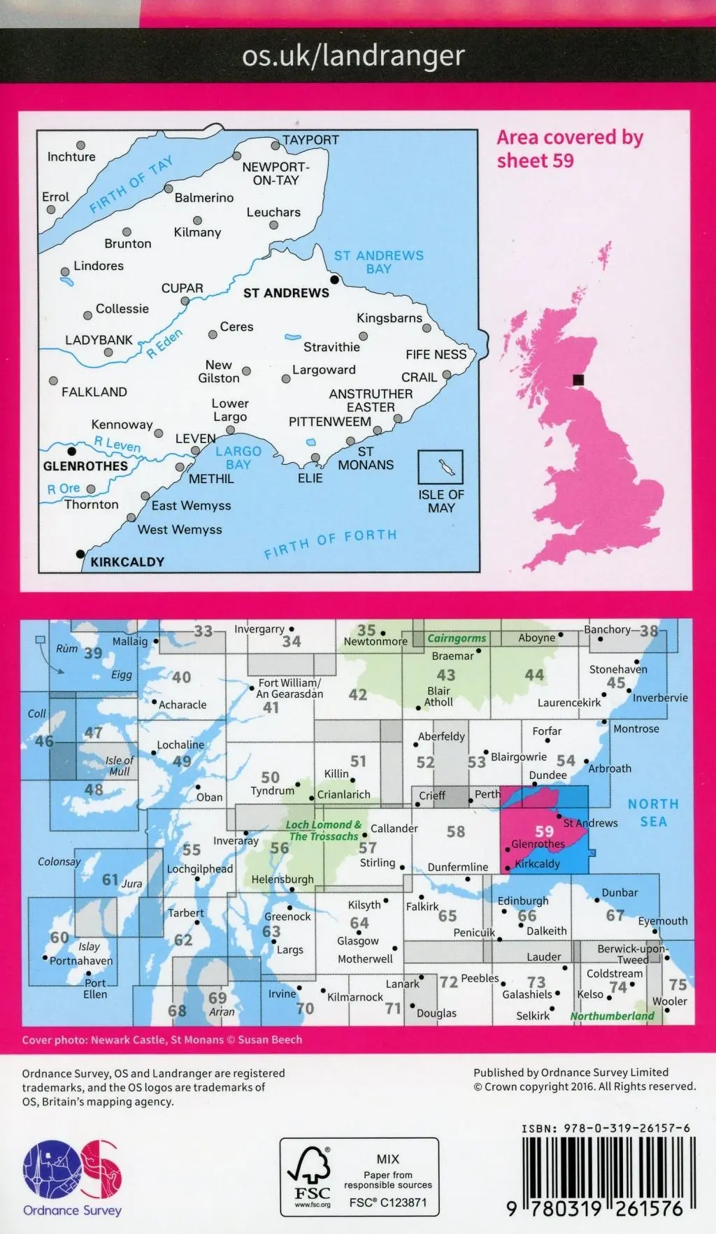 Bild: 9780319261576 | St Andrews, Kirkcaldy &amp; Glenrothes | Ordnance Survey | (Land-)Karte