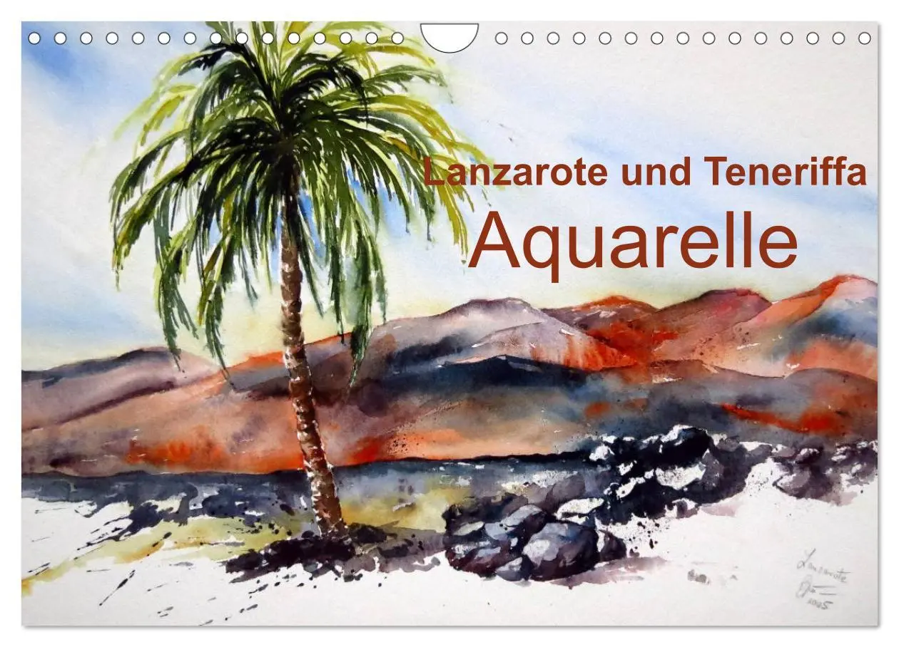 Cover: 9783516041576 | Lanzarote und Teneriffa - Aquarelle (Wandkalender 2026 DIN A4...