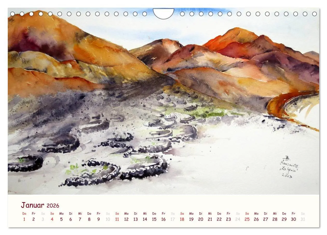 Bild: 9783516041576 | Lanzarote und Teneriffa - Aquarelle (Wandkalender 2026 DIN A4...