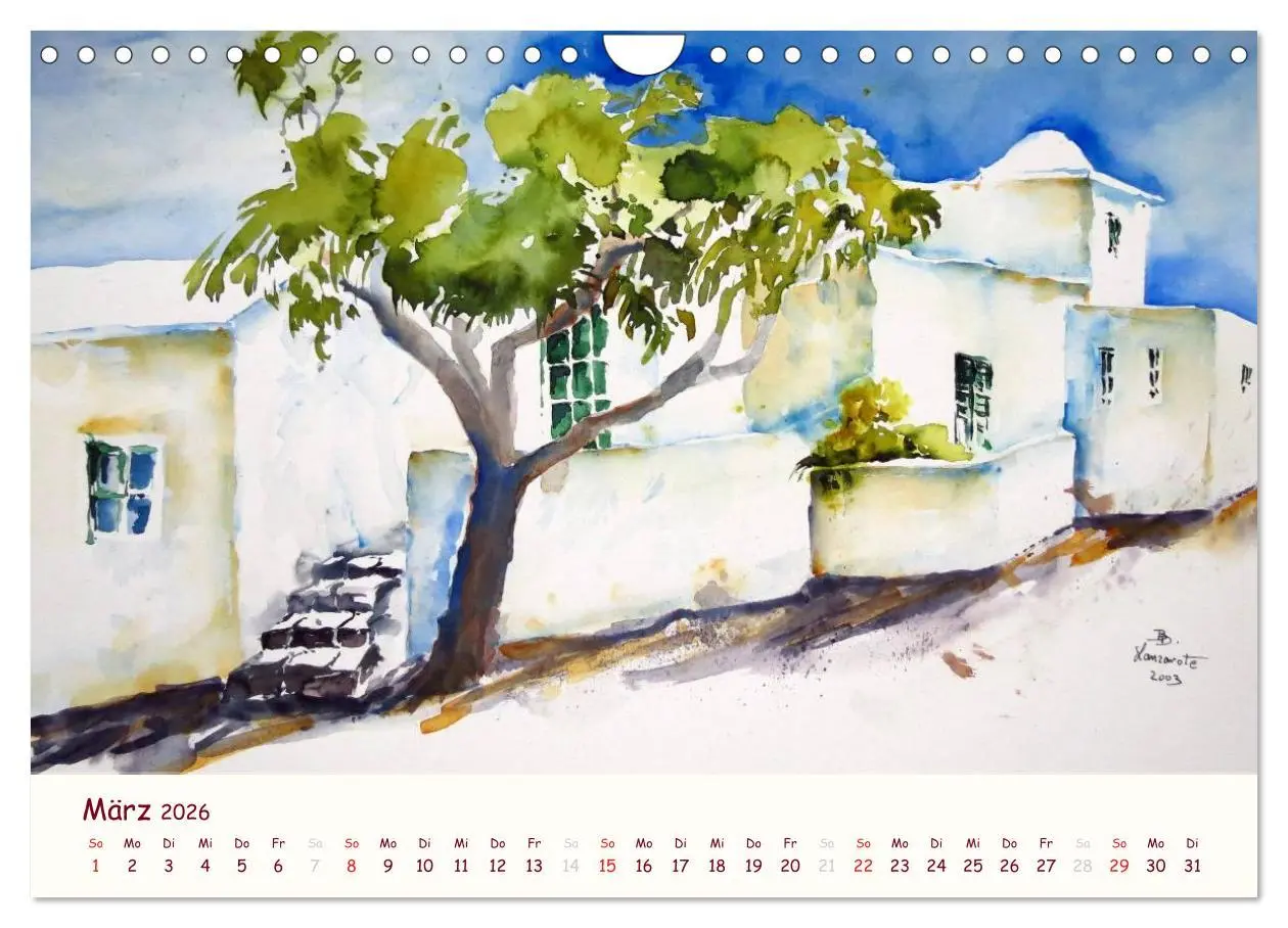 Bild: 9783516041576 | Lanzarote und Teneriffa - Aquarelle (Wandkalender 2026 DIN A4...