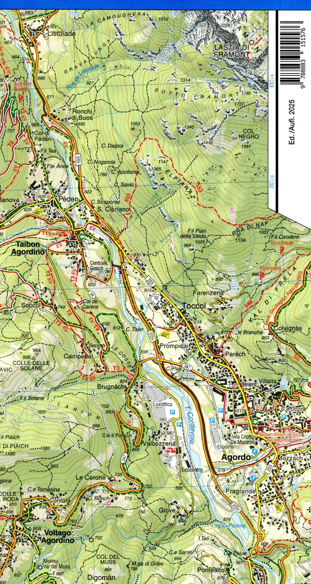 Bild: 9788883151576 | 22 Pale di San Martino | 1:25000 | (Land-)Karte | Tabacco Wanderkarte