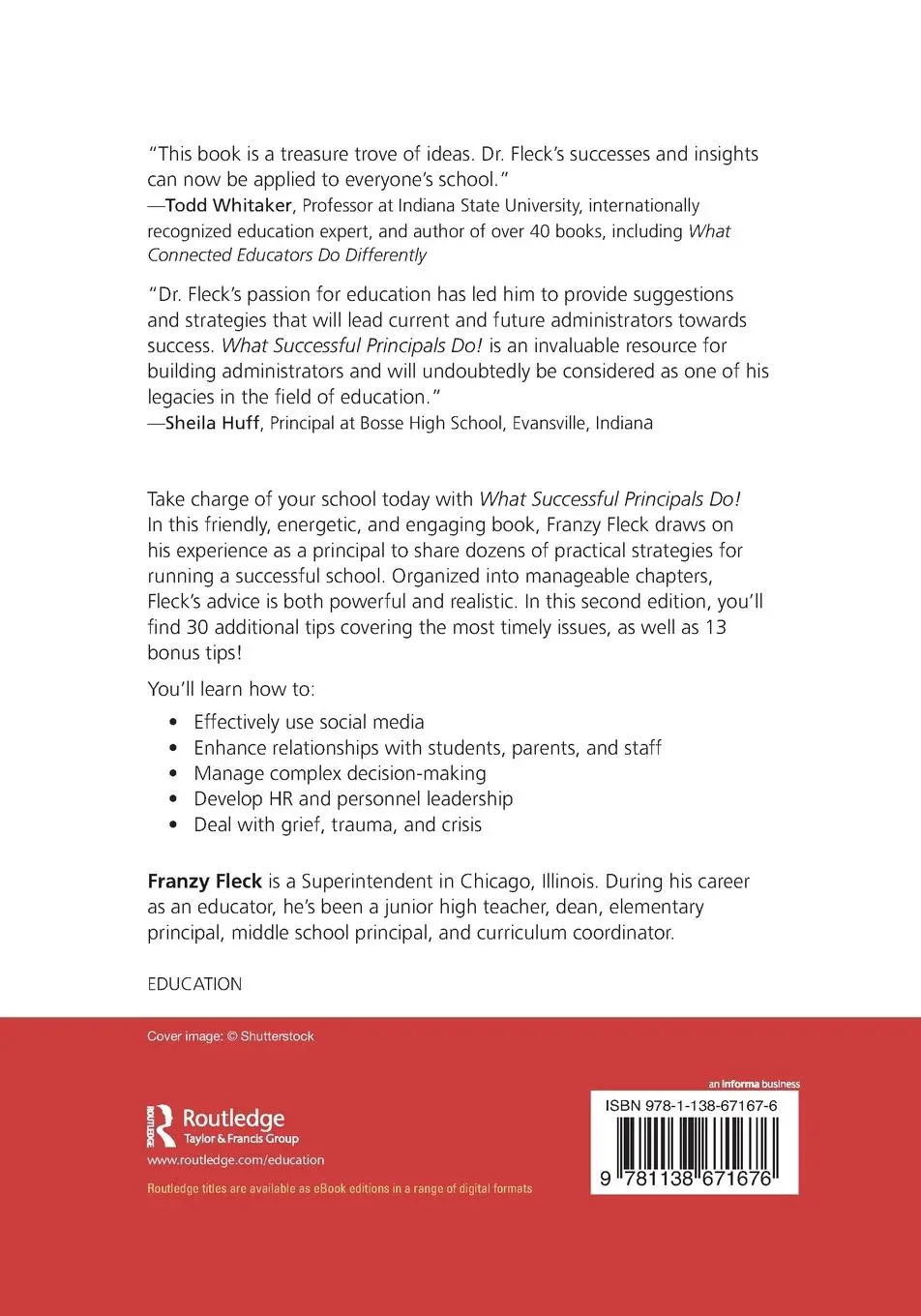 Rückseite: 9781138671676 | What Successful Principals Do! | 199 Tips for Principals | Fleck