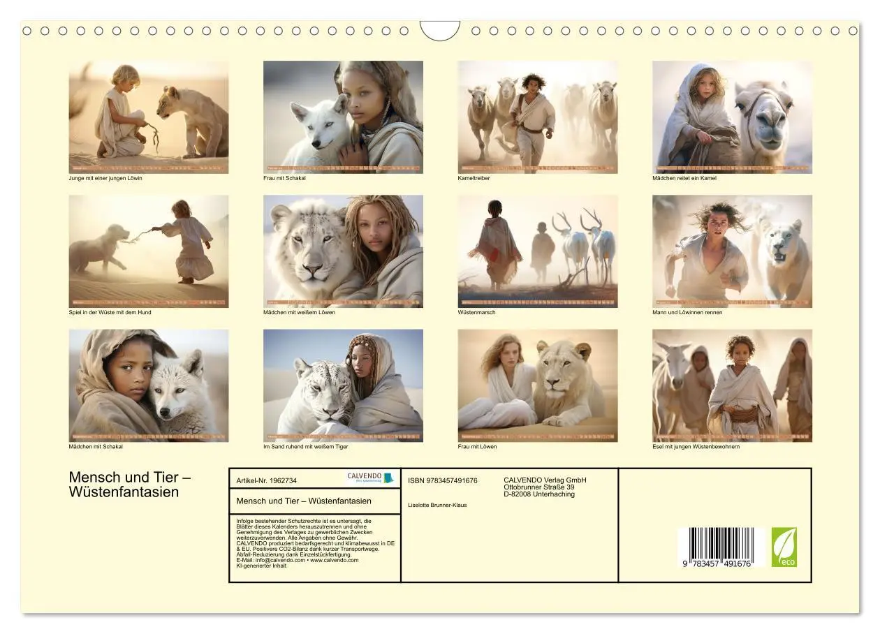 Bild: 9783457491676 | Mensch und Tier - Wüstenfantasien (Wandkalender 2026 DIN A3 quer),...