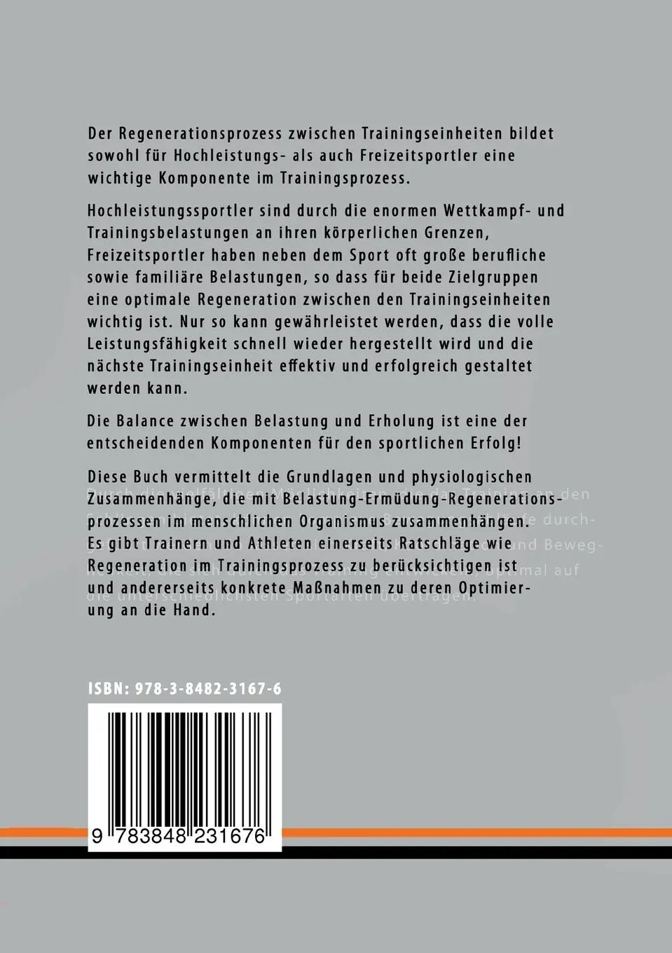 Rückseite: 9783848231676 | Regeneration für Sportler | Stefan Schurr | Taschenbuch | 124 S.