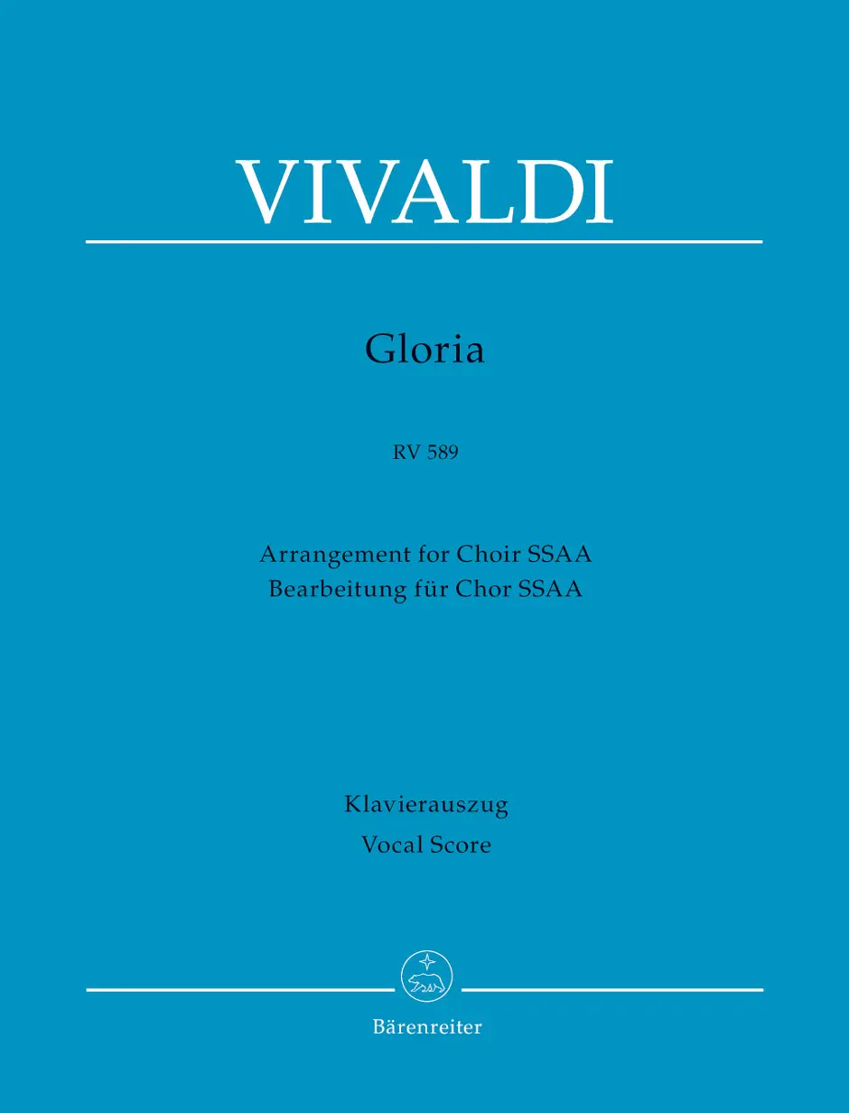 Cover: 9790006541676 | Gloria RV 589 - SSAA | Antonio Vivaldi | Klavierauszug