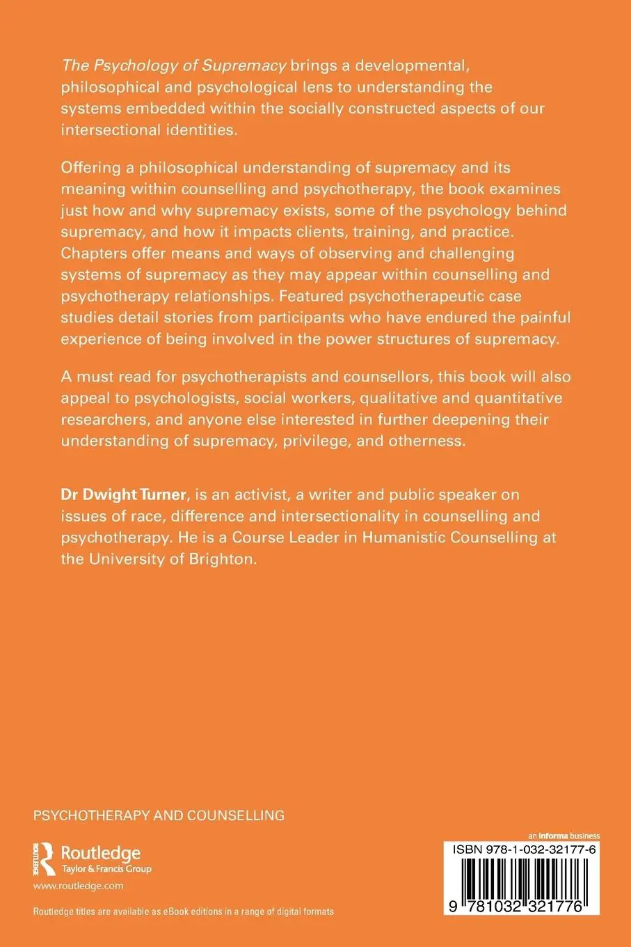 Rückseite: 9781032321776 | The Psychology of Supremacy | Imperium | Dwight Turner | Taschenbuch